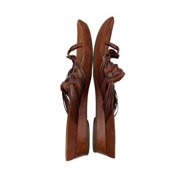 Clarks Artisan Collection Women's Brown Leather Woven Strap Sandals Size 8.5 - Picture 6 of 7